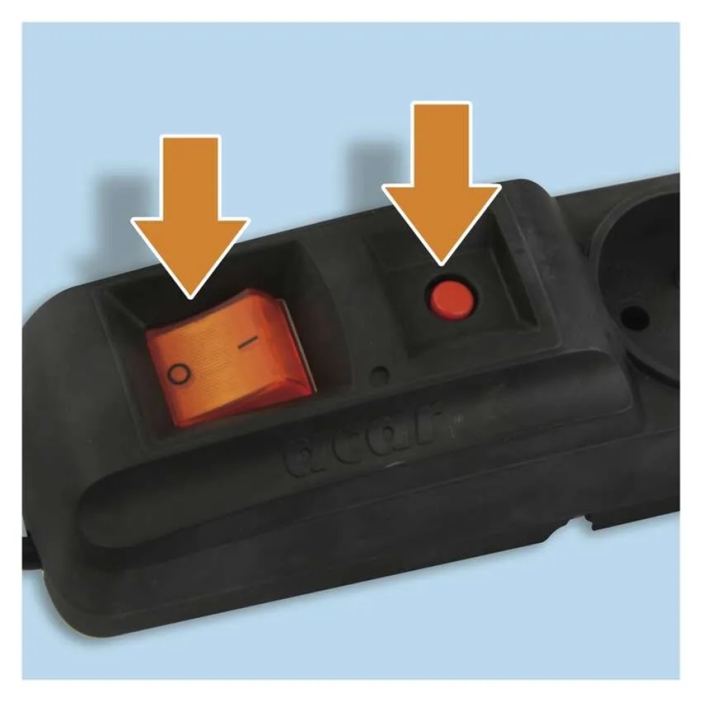 Túlfeszültségvédő - 5 aljzat, 1,5m, fekete