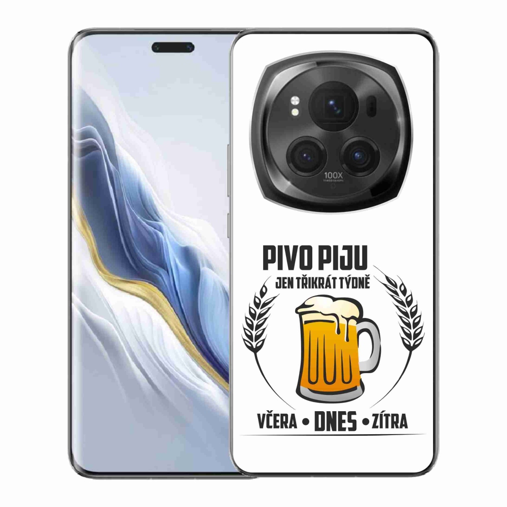 Gél borítás mmCase a Honor Magic 6 Pro 5G készülékhez - sör motívum fehér háttérrel