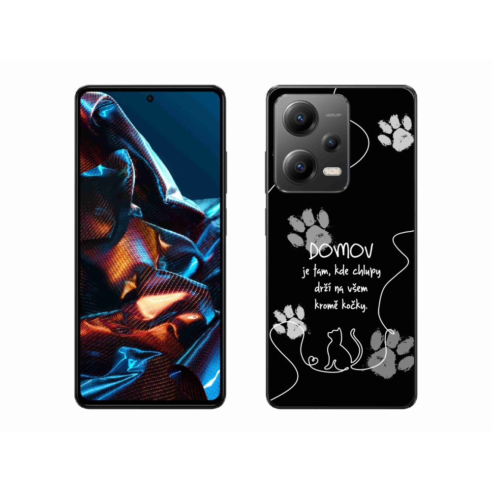 Gél borítás mmCase a Xiaomi Redmi Note 12 Pro 5G-hez - macska motívum fekete háttérrel