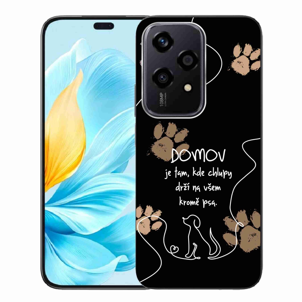 Zselés borító mmCase a Honor 200 Lite 5G készülékhez - kutya motívum fekete háttérrel