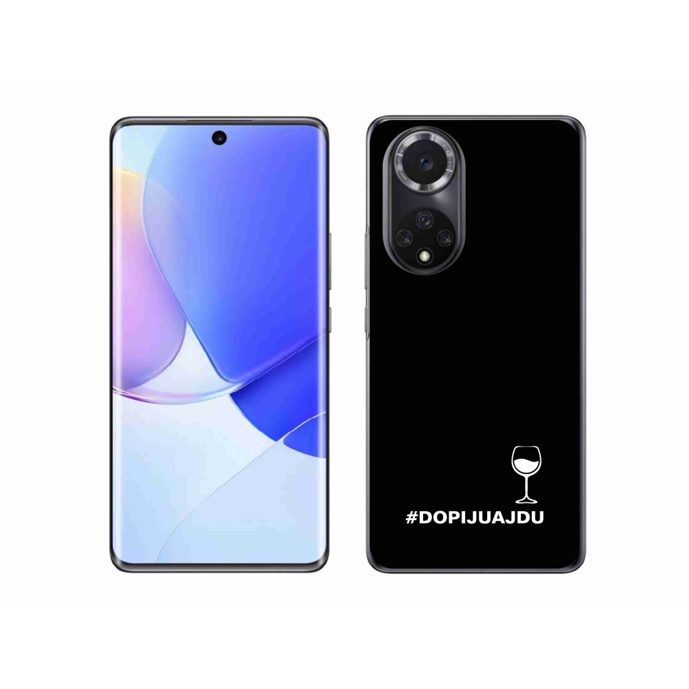 Gél borító mmCase a Honor 50 készülékhez - bor motívum fekete háttérrel