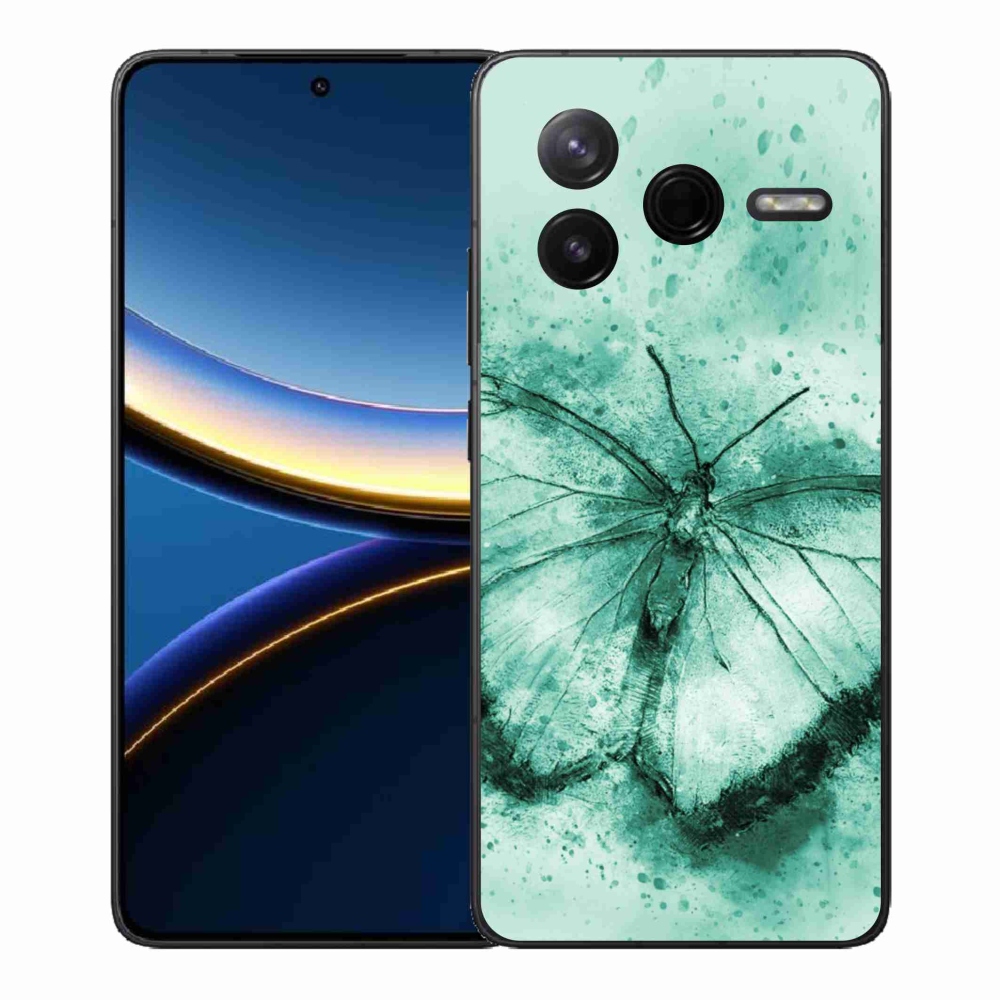 Gél borítás mmCase a Xiaomi Poco F7 Pro számára - zöld pillangó