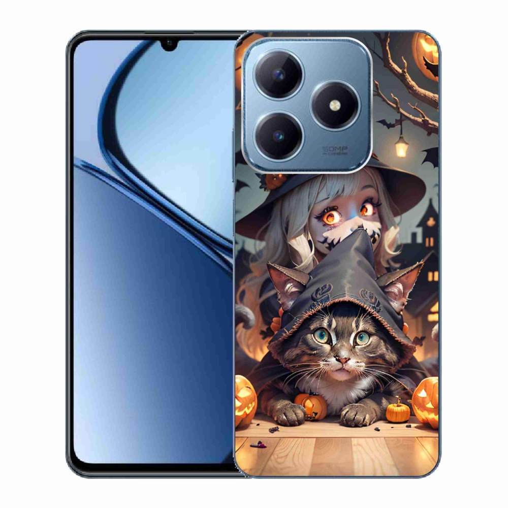 Gél borítás mmCase a Realme C63 készülékhez - boszorkány macskával