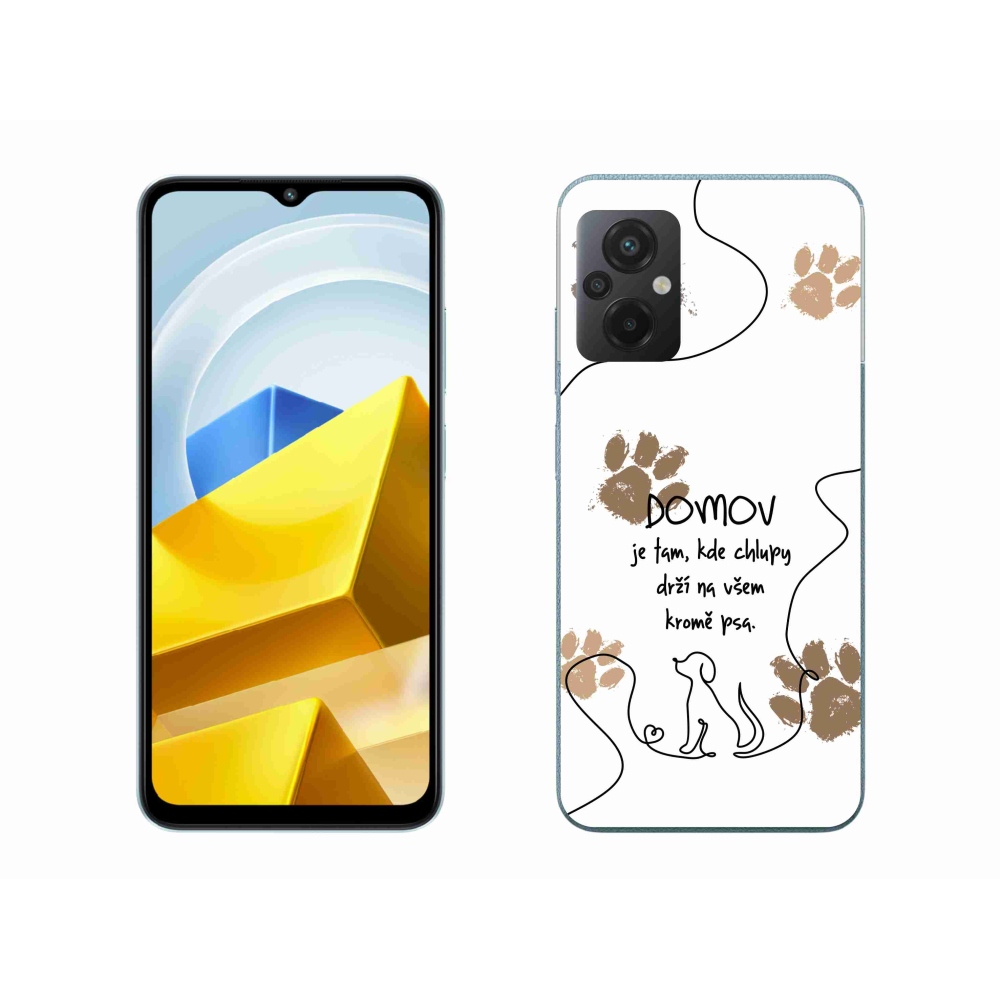 Gél borítás mmCase a Xiaomi Poco M5 4G készülékhez - kutya motívum fehér háttérrel