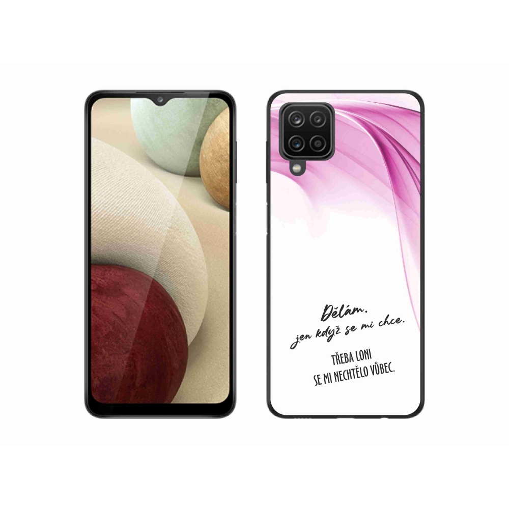 Gél borító mmCase Samsung Galaxy A12 készülékhez - vicces szöveg 12 fehér háttér