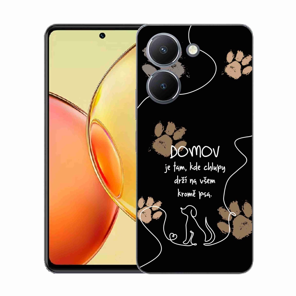 Gél borító mmCase a Vivo Y36-hoz - kutya motívum fekete háttérrel