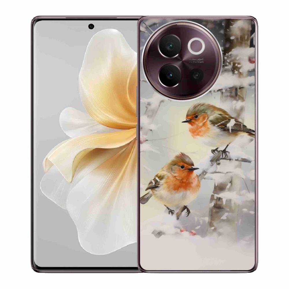 Gél borítás mmCase a Vivo V40 Lite 5G készülékhez - madarak télen