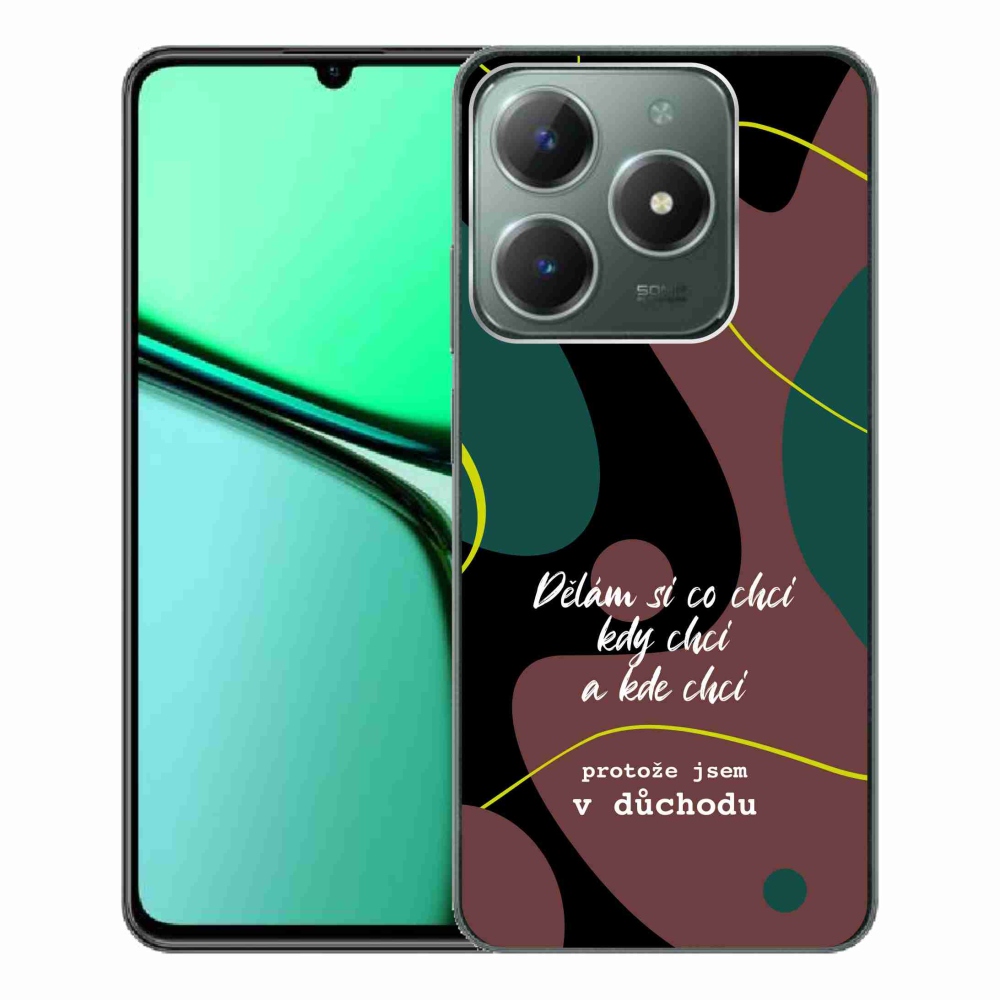 Gél borító mmCase a Realme C61 készülékhez - vicces szöveg 10 fekete háttér