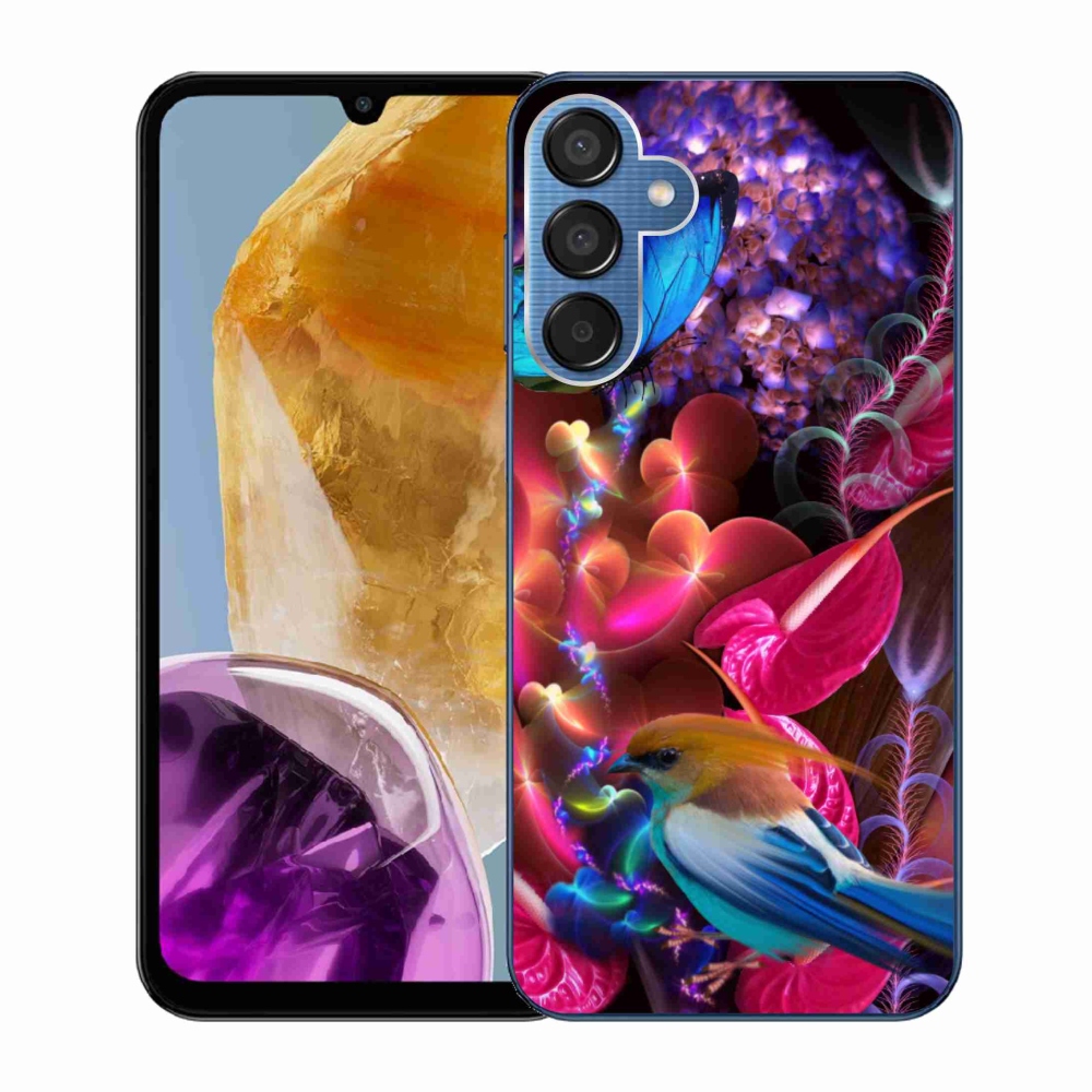 Zselés borító mmCase Samsung Galaxy M15 5G - színes virágokhoz