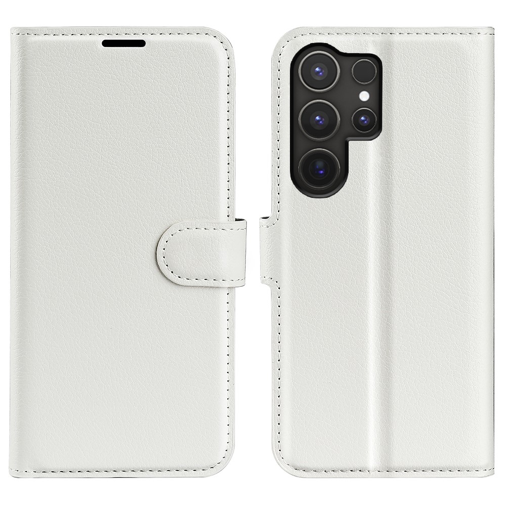 Litchi book tok Samsung Galaxy S25 Ultra készülékhez - fehér