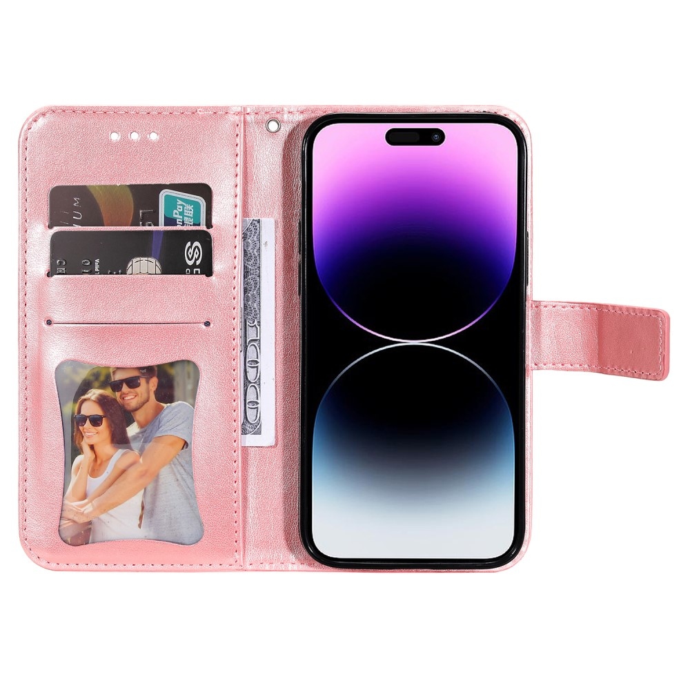 Mandala könyvtáska iPhone 15 Pro készülékhez - rózsaszín