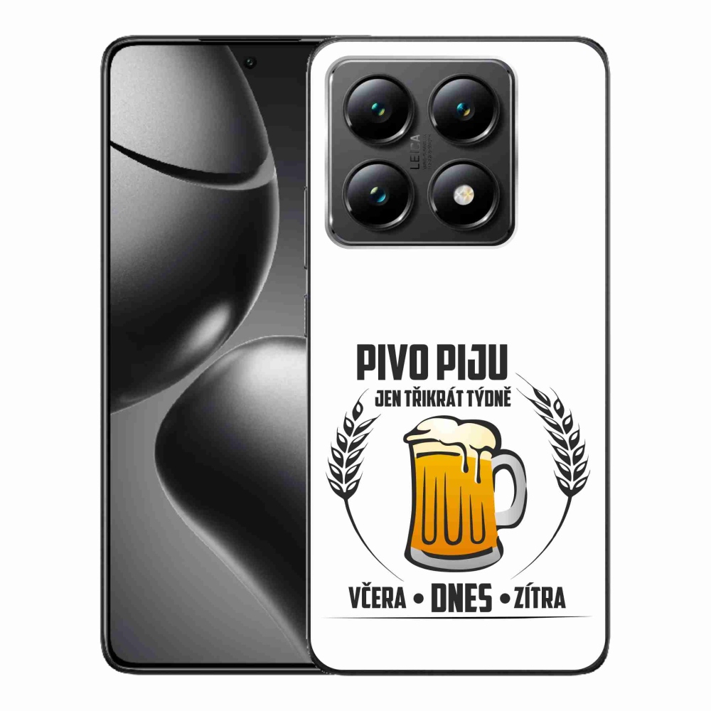 Gél borító mmCase a Xiaomi 14T számára - sör motívum fehér háttérrel