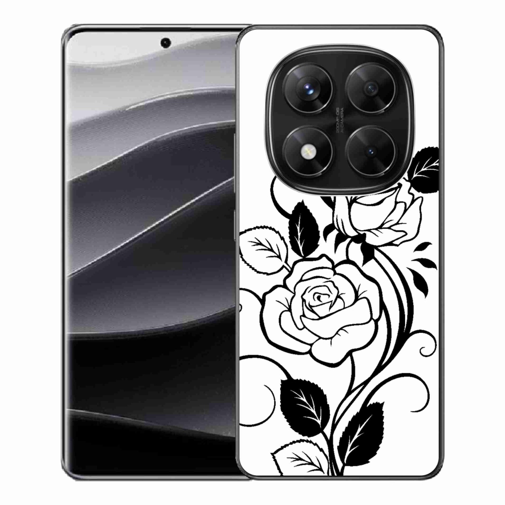 Gél borítás mmCase a Xiaomi Redmi Note 14 Pro 5G/Poco X7 5G számára - fekete és fehér rózsa