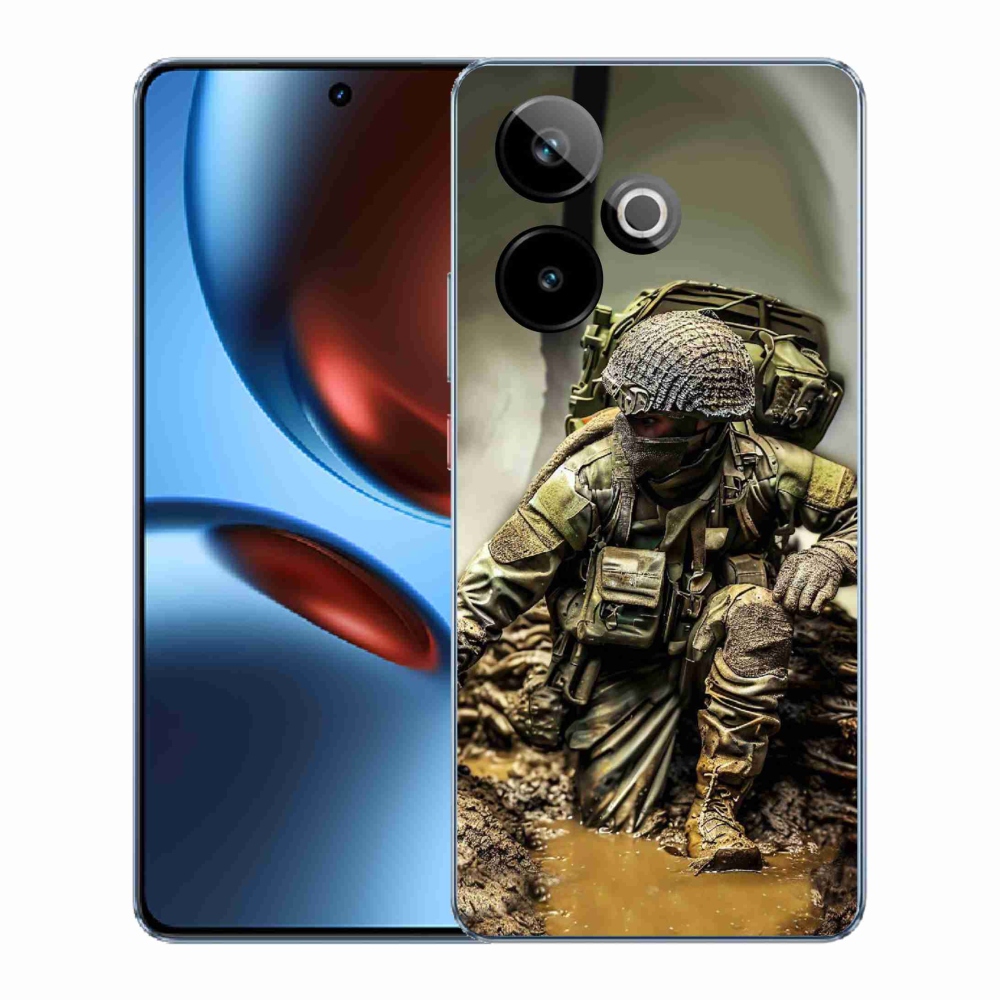 Rugalmas zselés tok mmCase képpel a Realme GT 7 5G/GT 7T 5G számára - katona