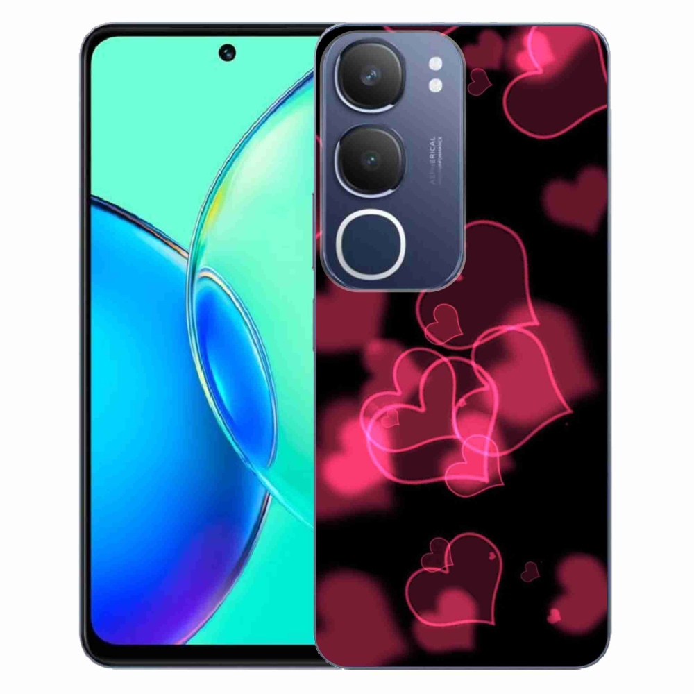 Gél védőburkolat mmCase a Vivo Y19s készülékhez - piros szívek