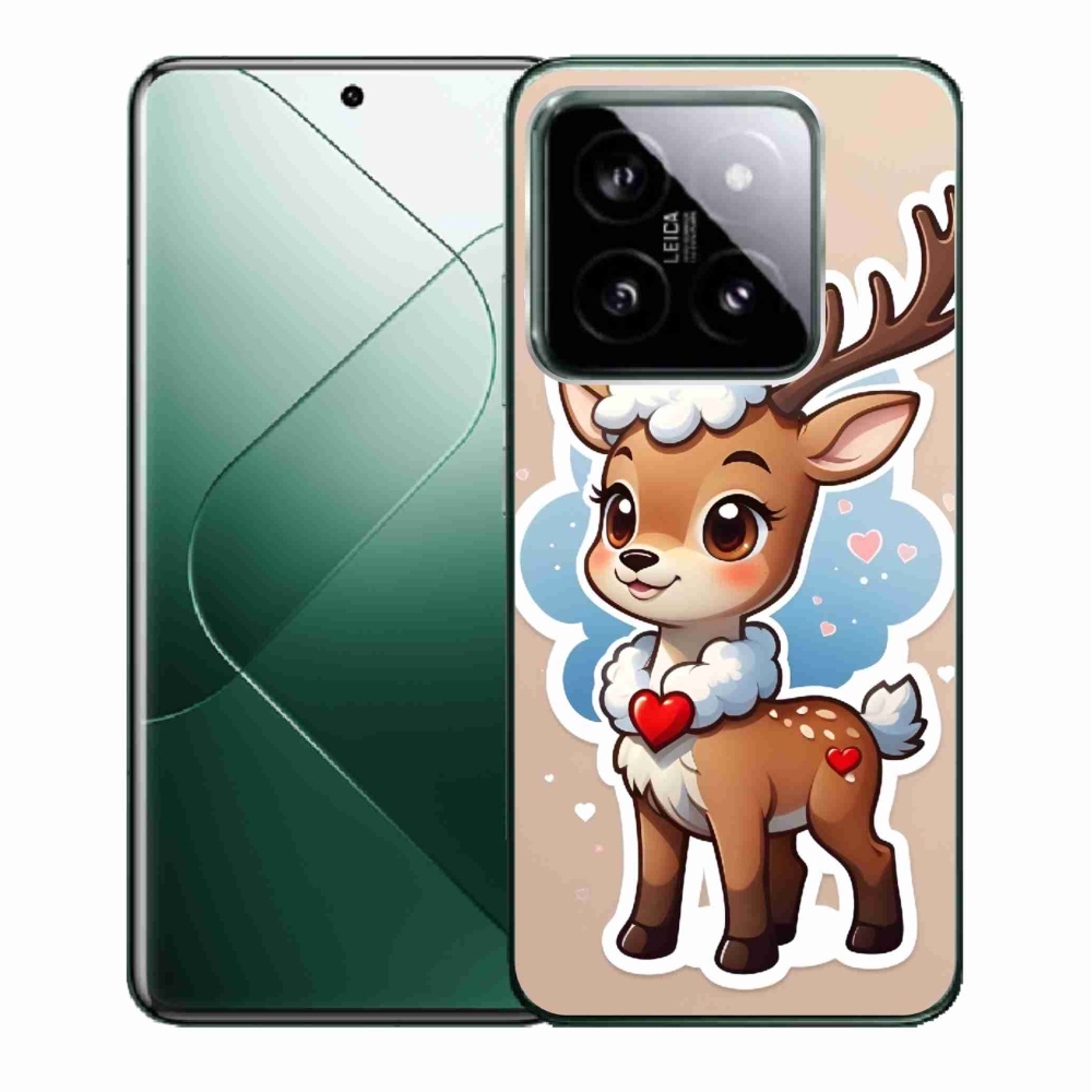 Gél borító mmCase a Xiaomi 14-hez - rajzfilm rénszarvas