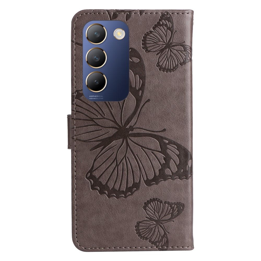 Nagy pillangó könyv tok a Vivo V40 SE 4G/5G-hez - szürke