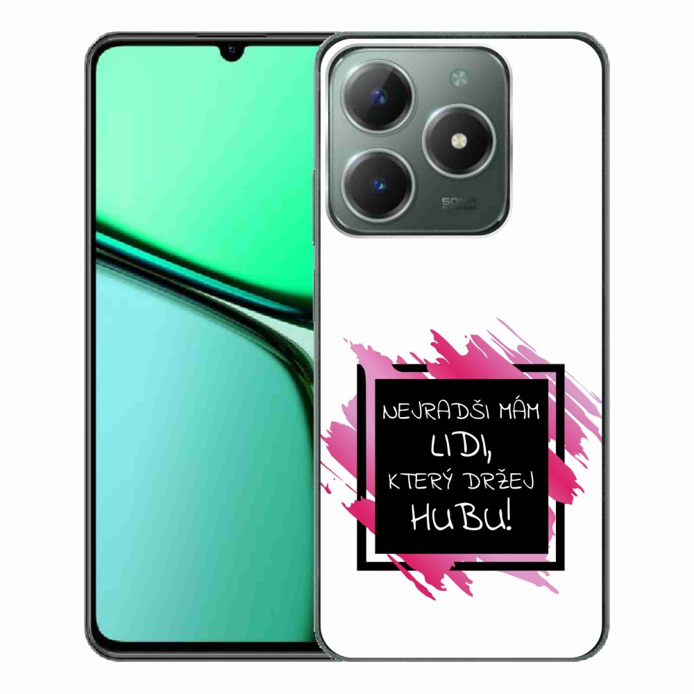 Gél borító mmCase a Realme C61 készülékhez - vicces szöveg 7 fekete-fehér háttérrel