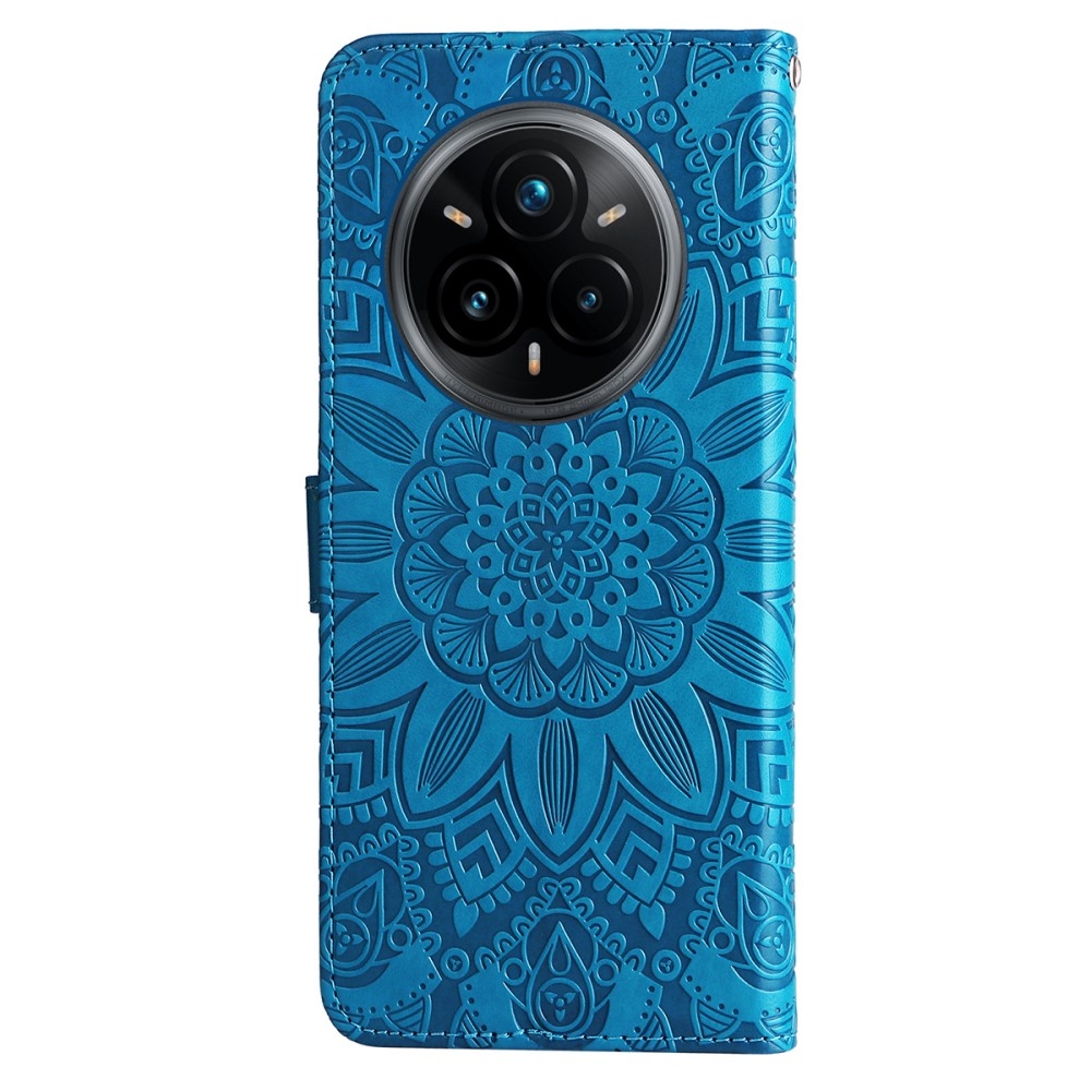 Napraforgó könyvtáska a Realme 14 Pro+ 5G készülékhez - kék
