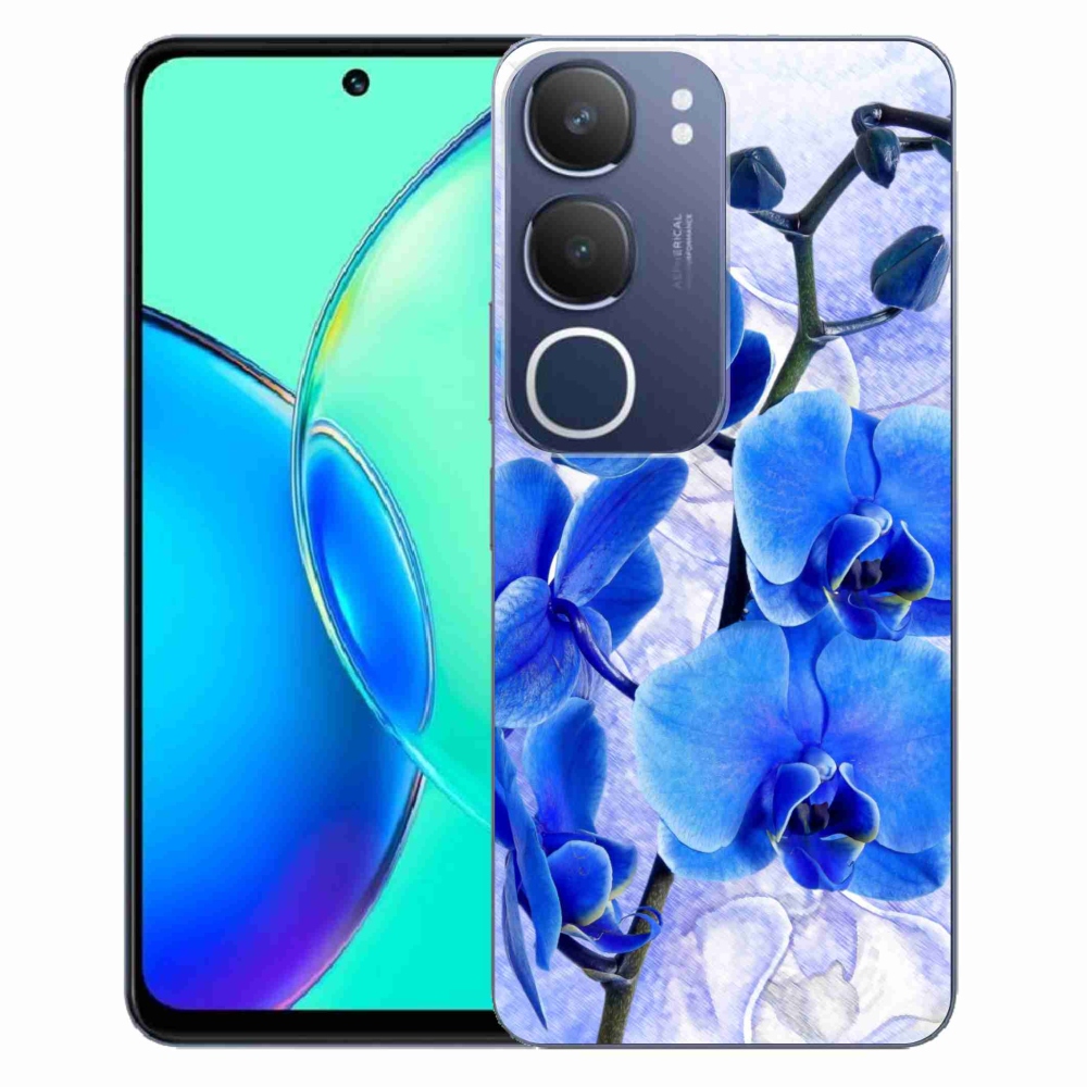 Gél védőhuzat mmCase a Vivo Y19s készülékhez - kék virágok