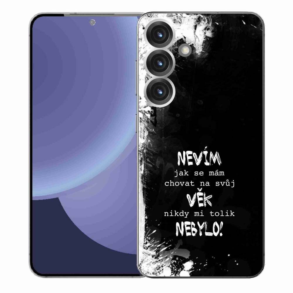 Gél borító mmCase Samsung Galaxy S25+ készülékhez - vicces szöveg 14 fekete háttér