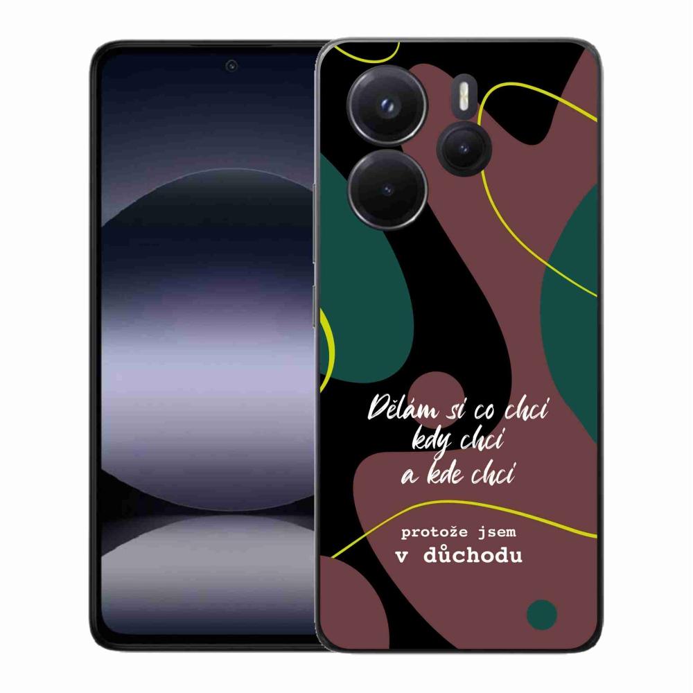 Gél borító mmCase a Xiaomi Redmi Note 14-hez - vicces szöveg 10 fekete háttérrel