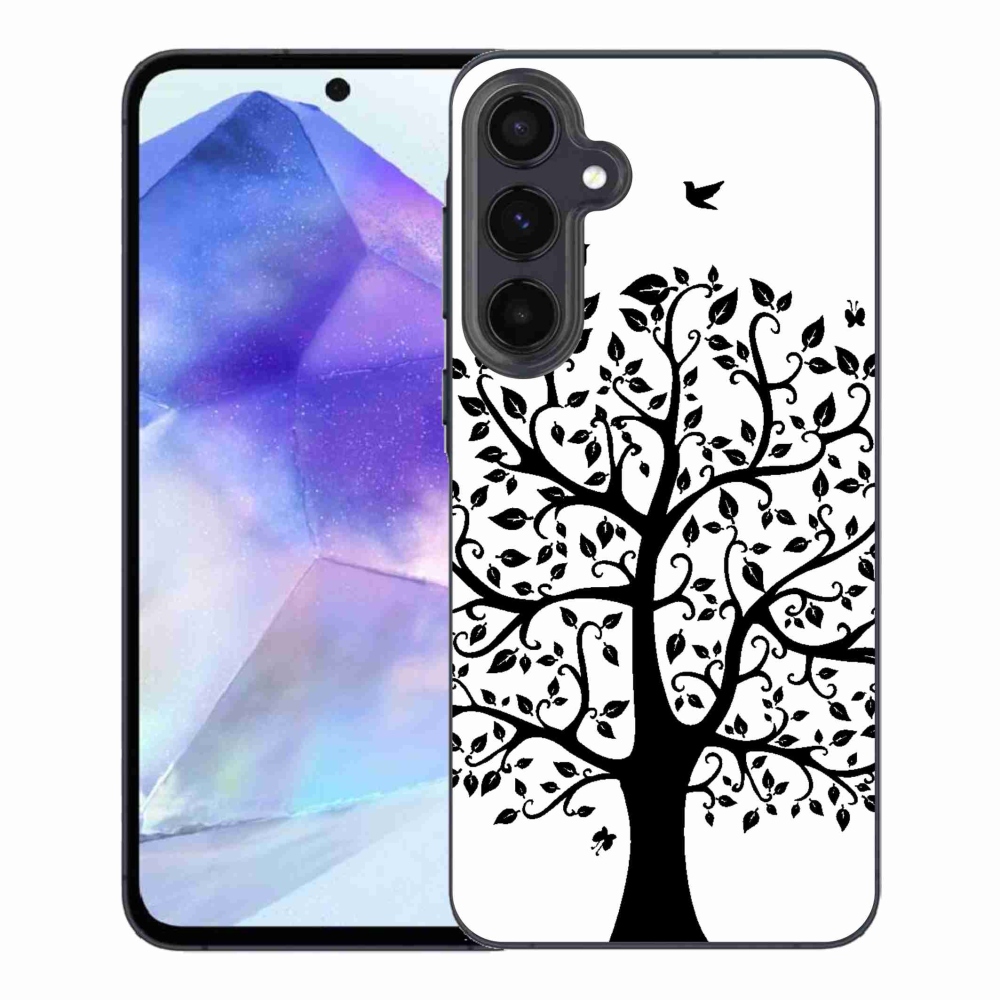 Zselés borítás mmCase Samsung Galaxy A55 5G - fekete-fehér fa