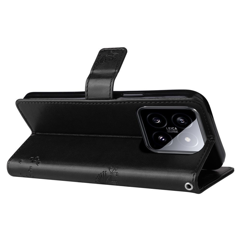 Fák könyv tok Xiaomi 14 - fekete