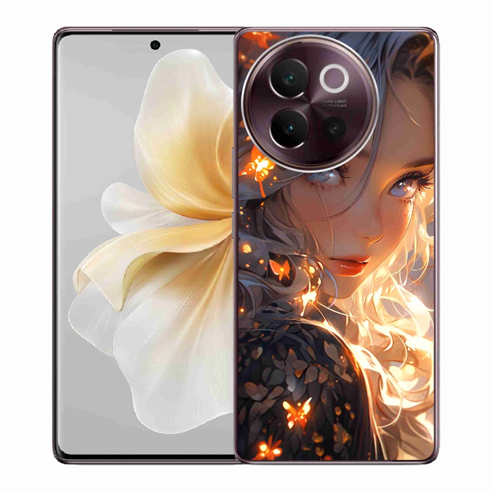 Gél borító mmCase a Vivo V40 Lite 5G-n - lány és pillangók