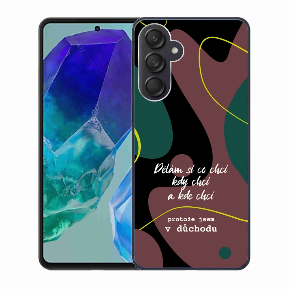 Gél borító mmCase Samsung Galaxy M55 5G - vicces szöveg 10 fekete háttér