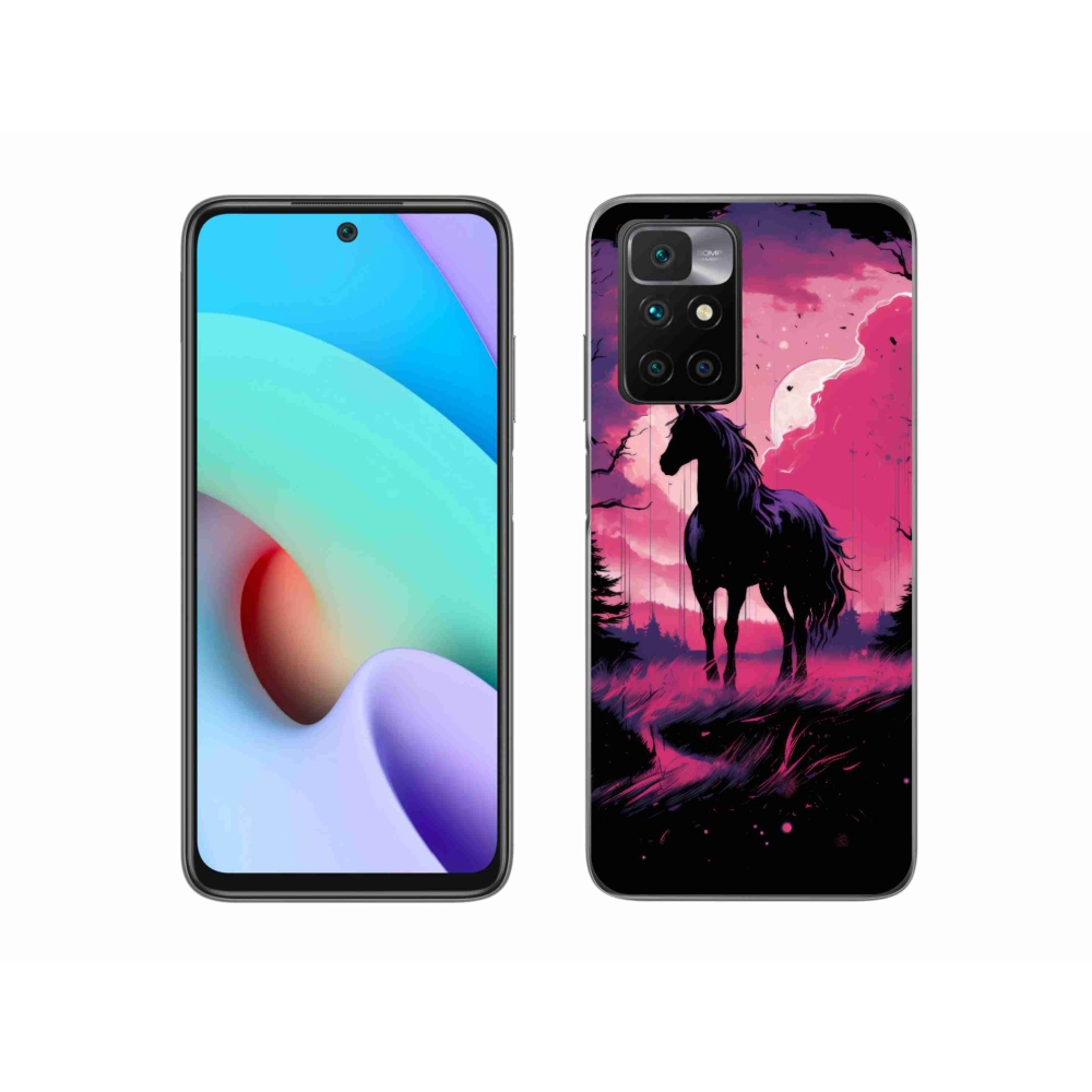 Zselés borítás mmCase a Xiaomi Redmi 10/Redmi 10 (2022) - fekete rajzfilm ló 1