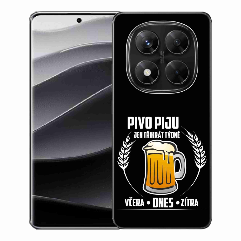 Gél borítás mmCase a Xiaomi Redmi Note 14 Pro 5G/Poco X7 5G számára - sör motívum fekete háttérrel