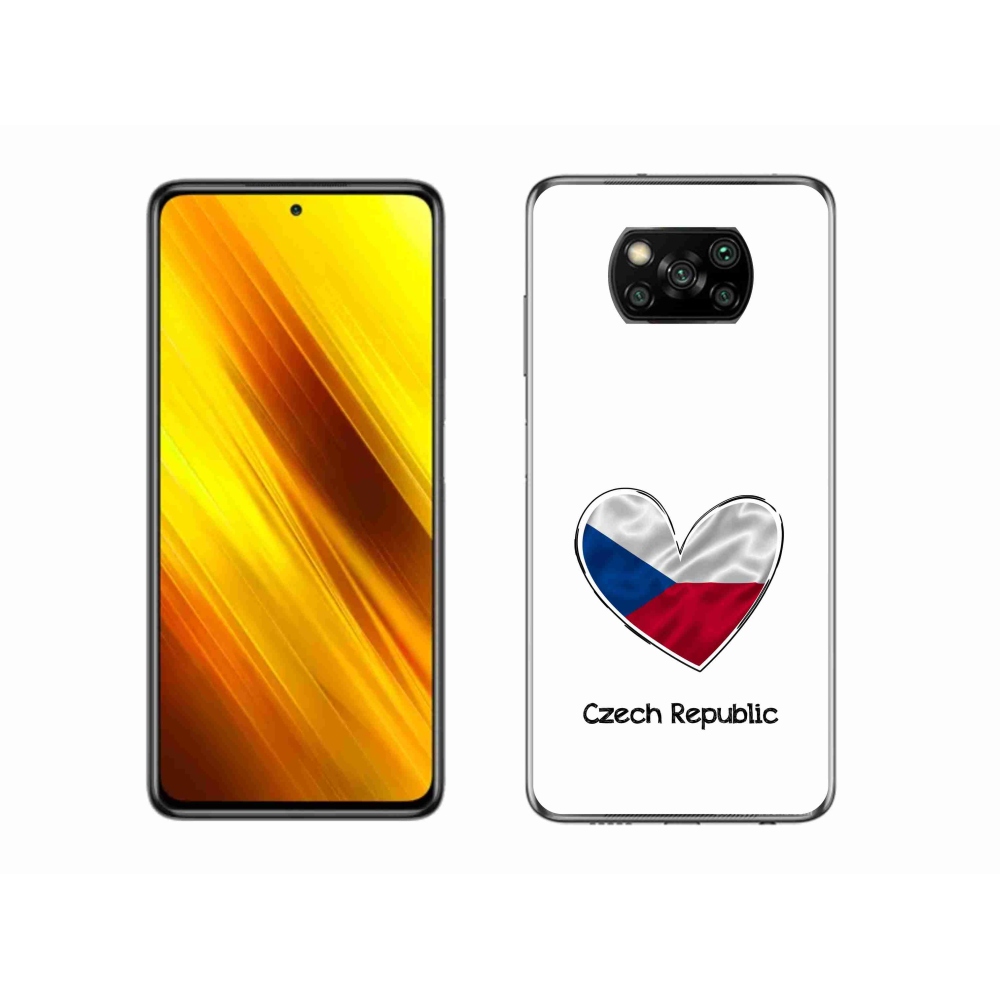 Gél borító mmCase a Xiaomi Poco X3-hoz - szív zászló fehér háttérrel