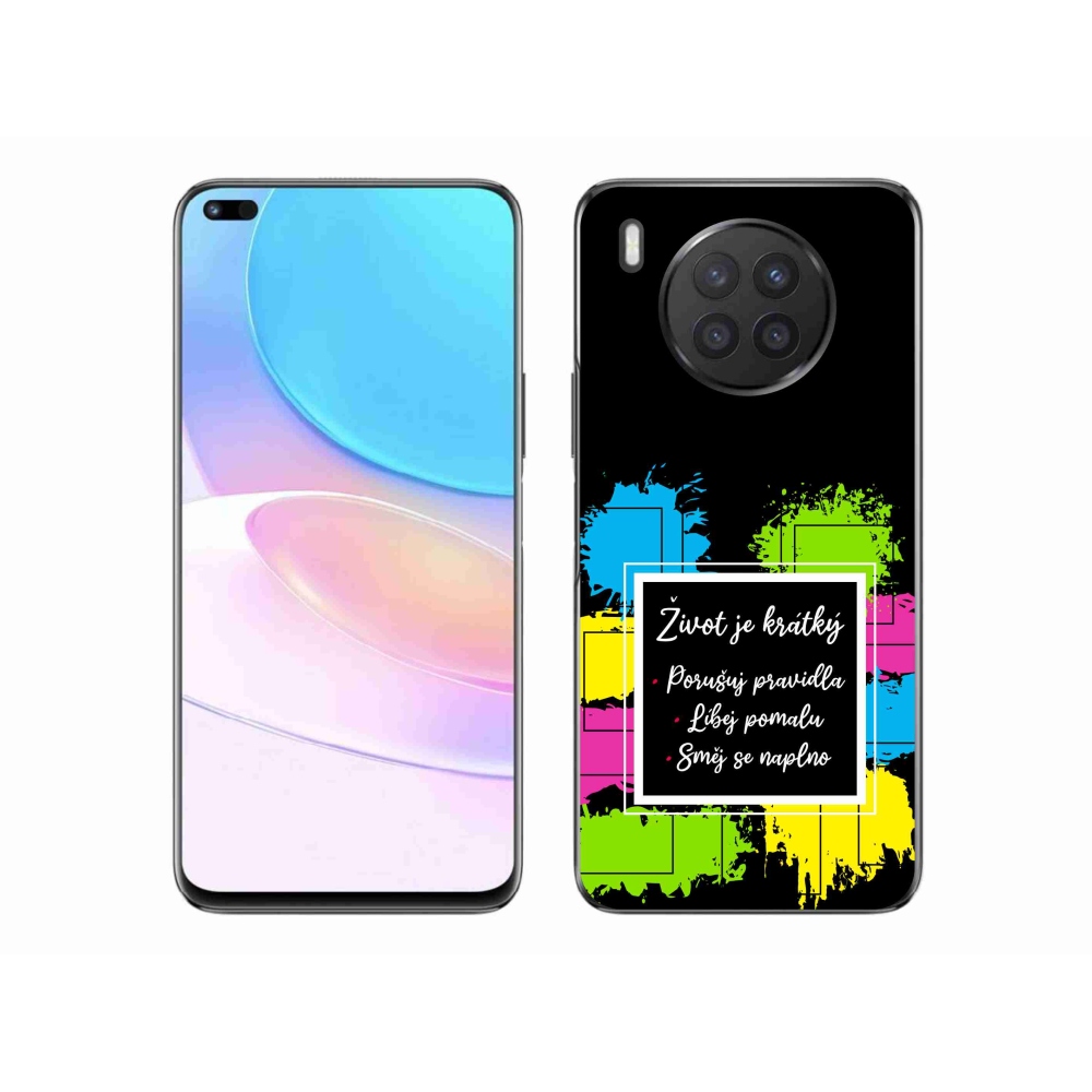 Gél borítás mmCase a Huawei Nova 8i - idézet 5 fekete háttérrel