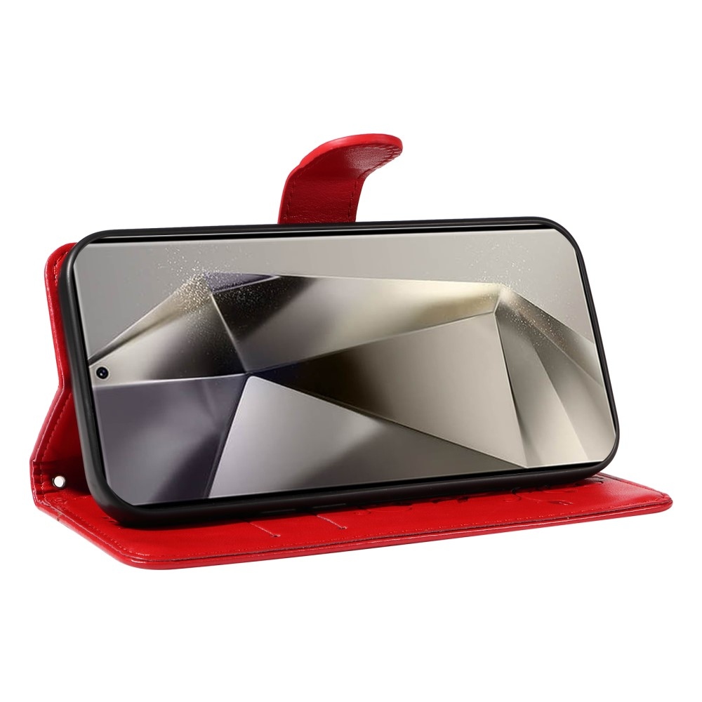 Pillangók könyv tok Samsung Galaxy S25 Ultra készülékhez - piros