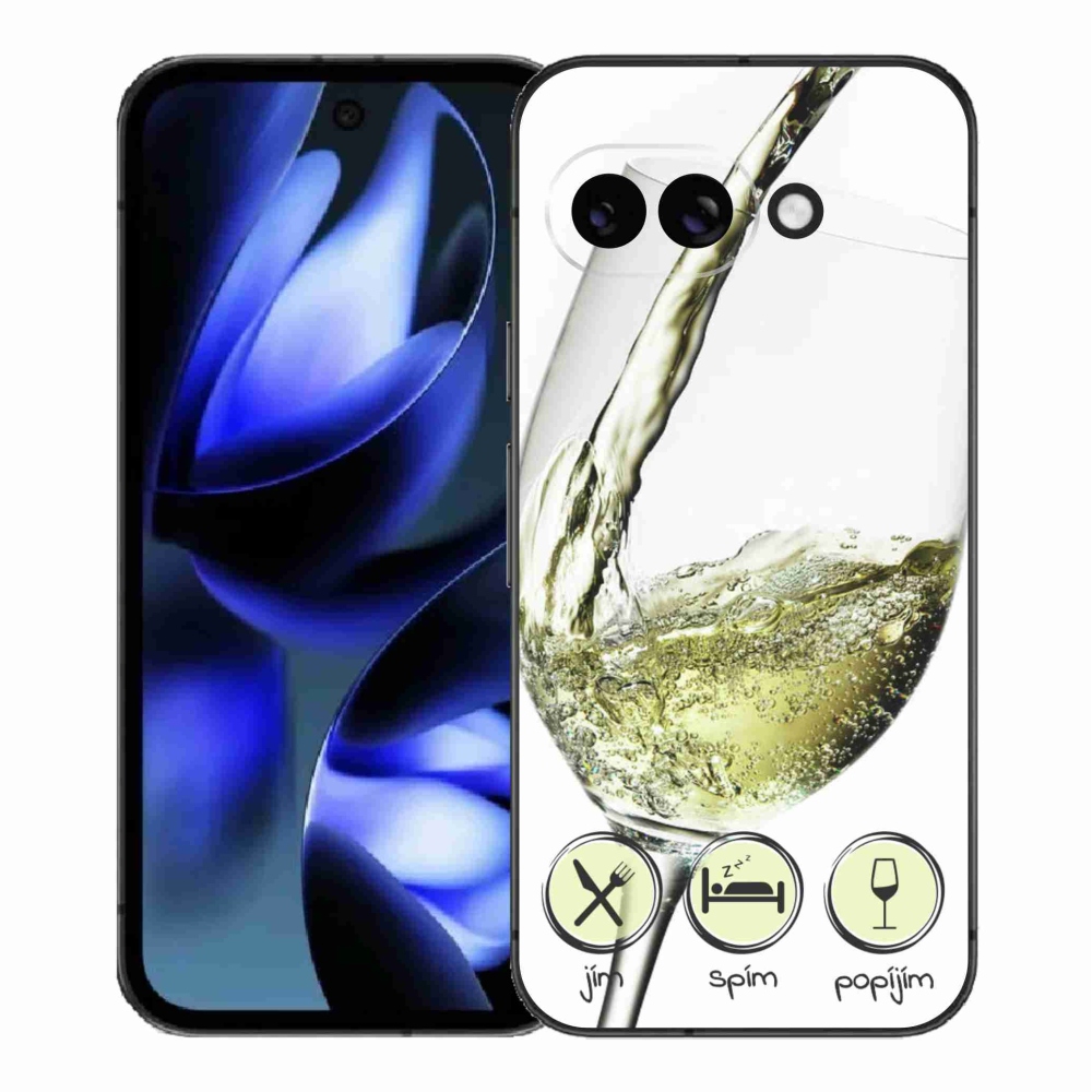 Zselés borítás mmCase a Google Pixel 9a készülékhez - borospohár fehér