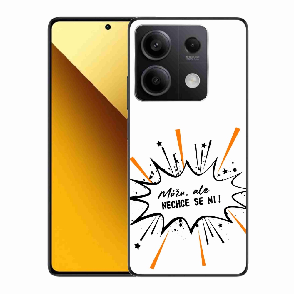 Gél borító mmCase a Xiaomi Redmi Note 13 5G-hez - vicces szöveg 11 fehér háttérrel