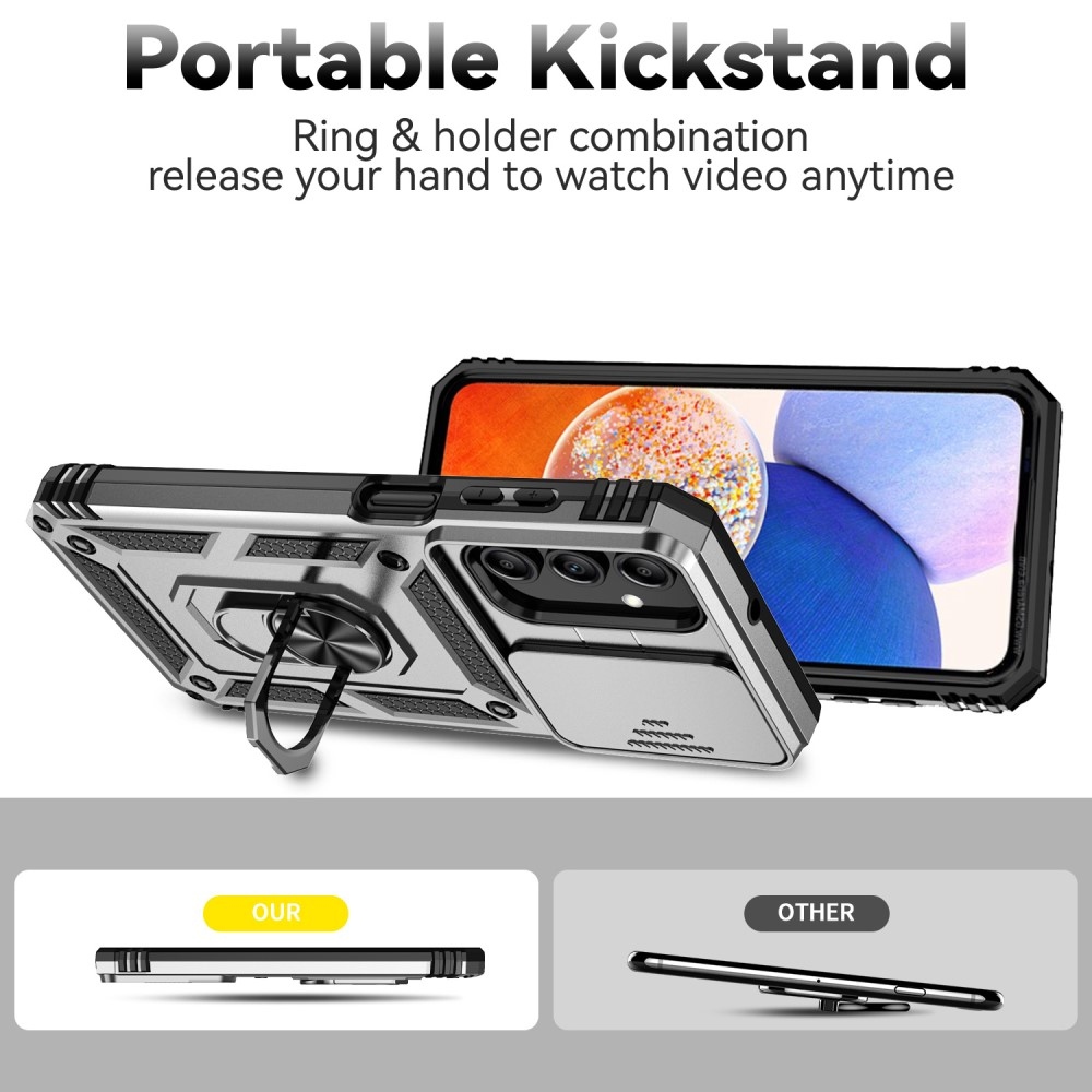 Csúszásálló hibrid borítás Samsung Galaxy A55 5G készülékhez - ezüst színű