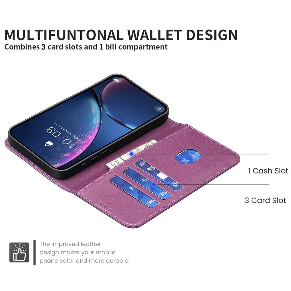 BNF könyv tok Xiaomi Poco X7 Pro 5G - sötét lila