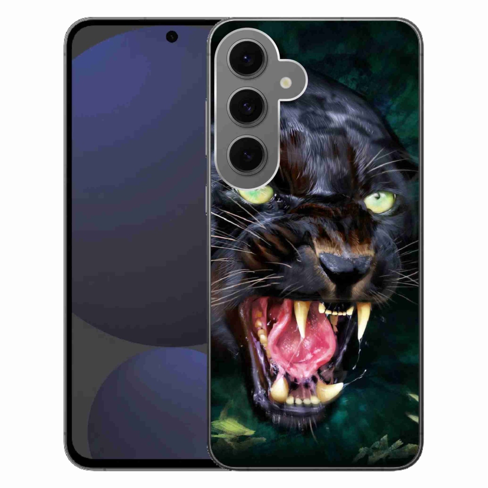 Zselés borítás mmCase Samsung Galaxy S24 FE - dühös fekete párduchoz