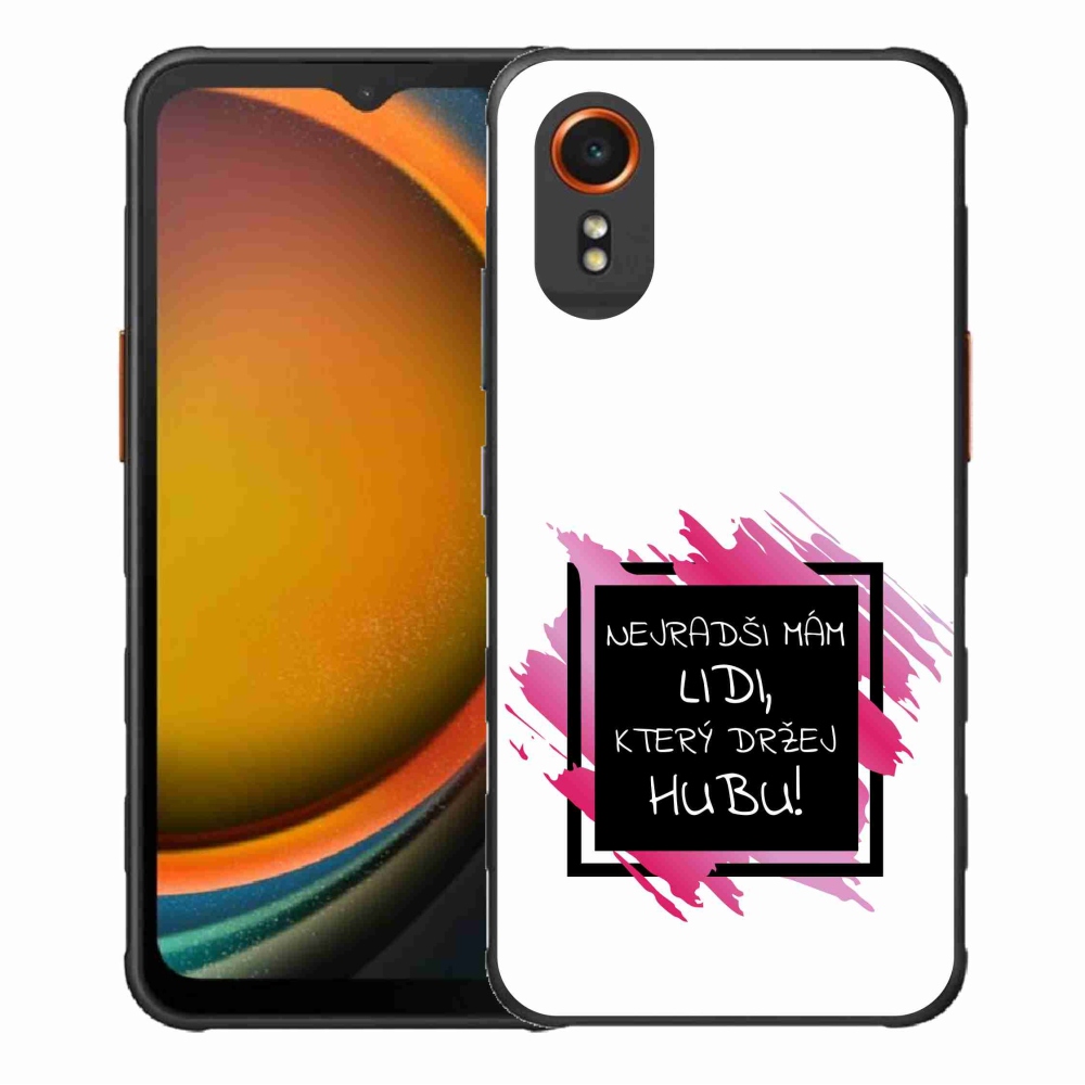 Gél borító mmCase Samsung Galaxy Xcover 7 - vicces szöveg 7 fekete és fehér háttérrel