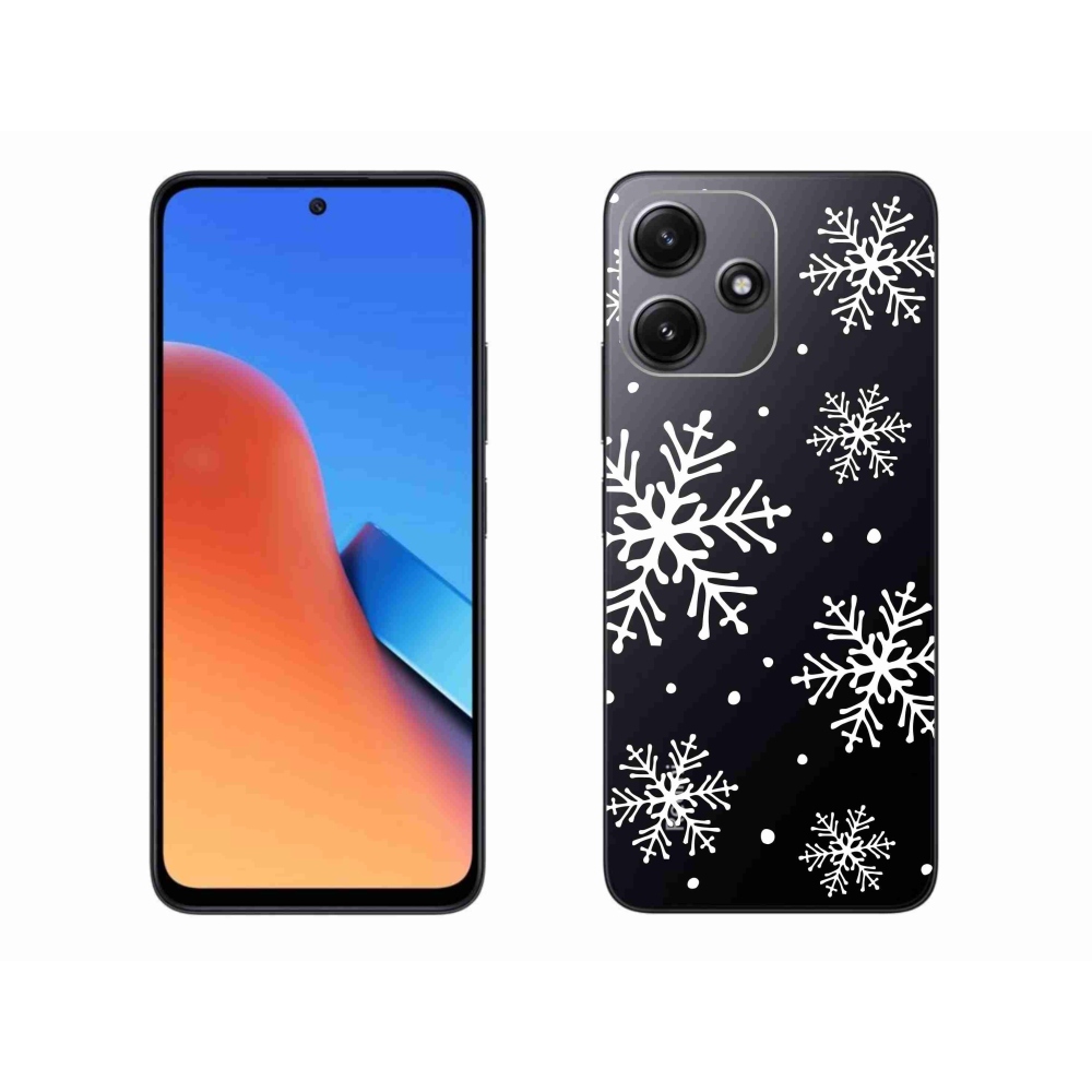 Gél borítás mmCase a Xiaomi Redmi 12 5G-hez - fehér pelyhek átlátszó háttéren