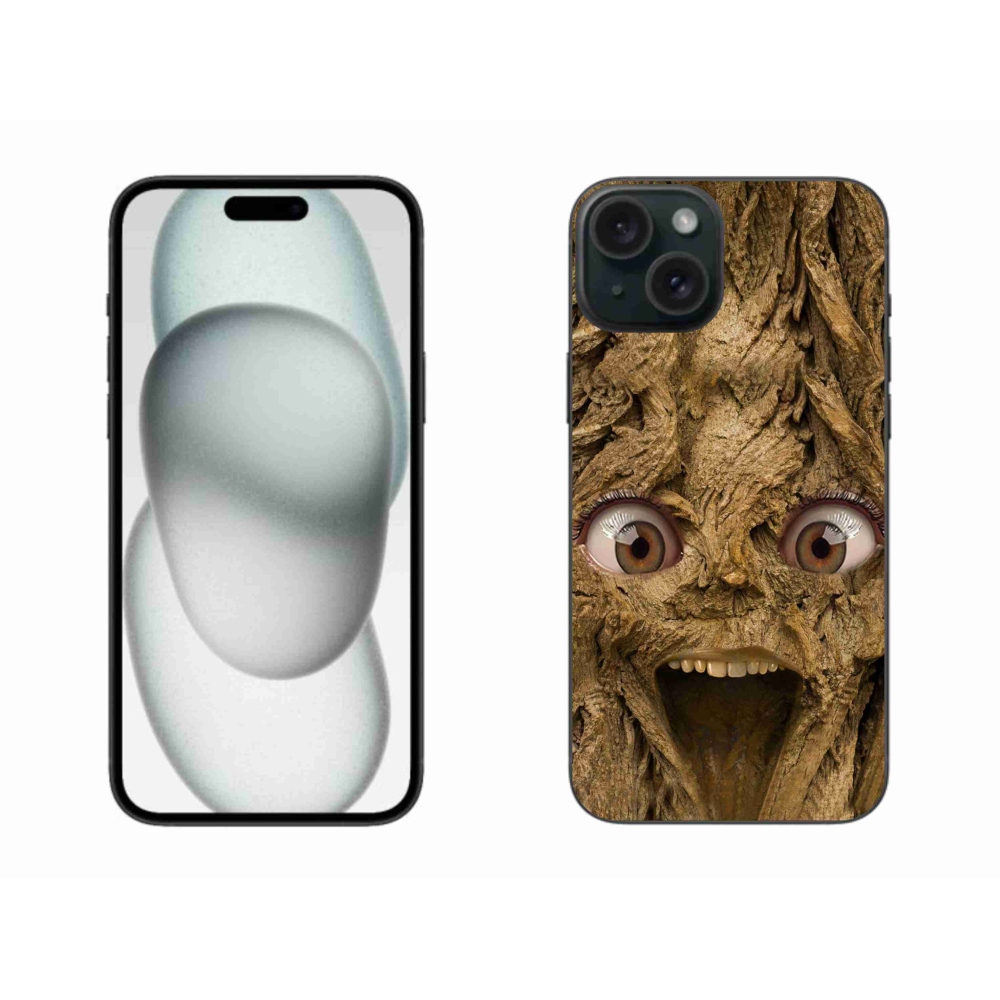 Gél borítás mmCase iPhone 15 Plus készülékhez - boldog fa szemekkel