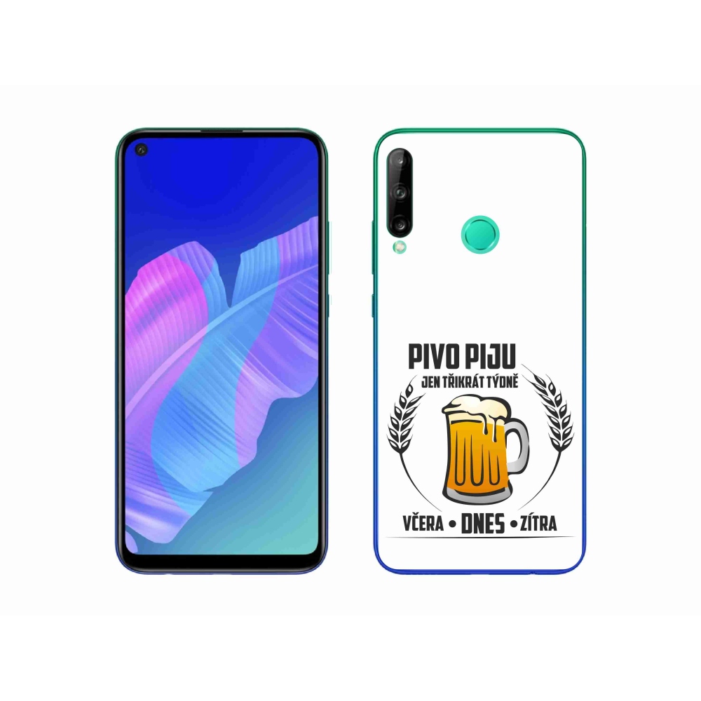 Gél borító mmCase a Huawei P40 Lite E készülékhez - sör motívum fehér háttérrel