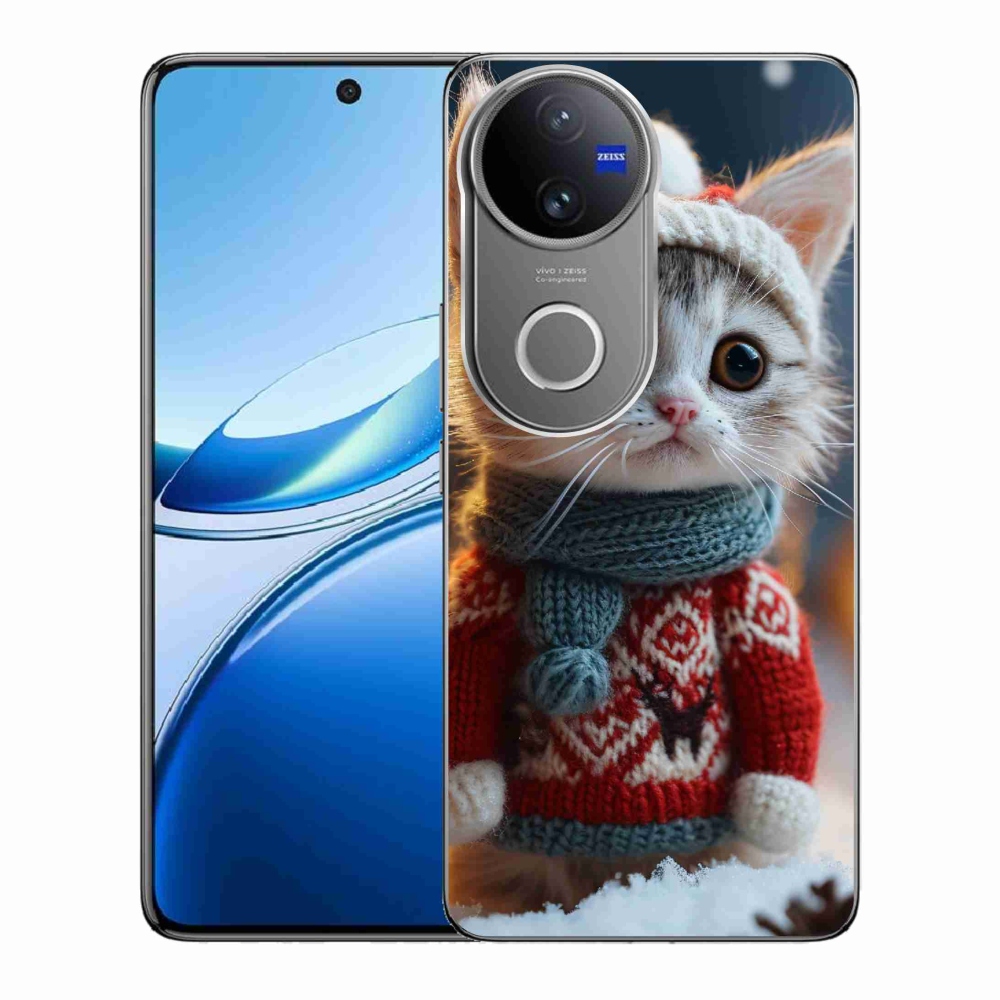 Gél borítás mmCase a Vivo V50 5G készülékhez - cica pulóverben