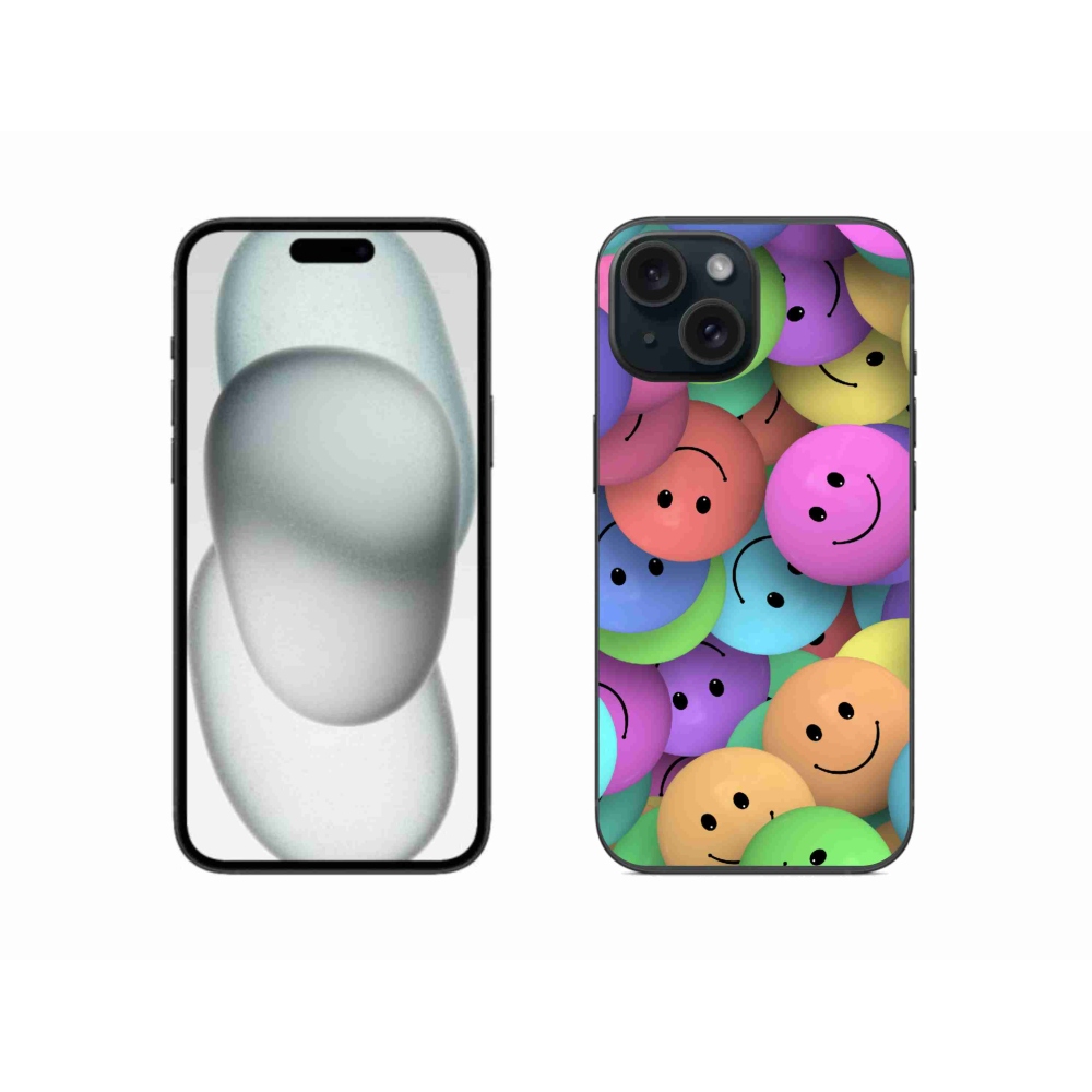 Gél borítás mmCase iPhone 15 készülékhez - színes smiley-k