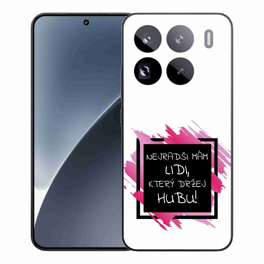 Gél borító mmCase a Xiaomi 15 Pro-hoz - vicces szöveg 7 fekete és fehér háttérrel