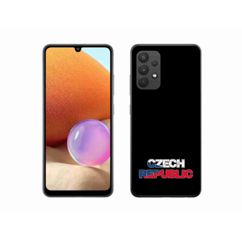 Gél borítás mmCase Samsung Galaxy A32 4G - Csehország fekete háttérrel