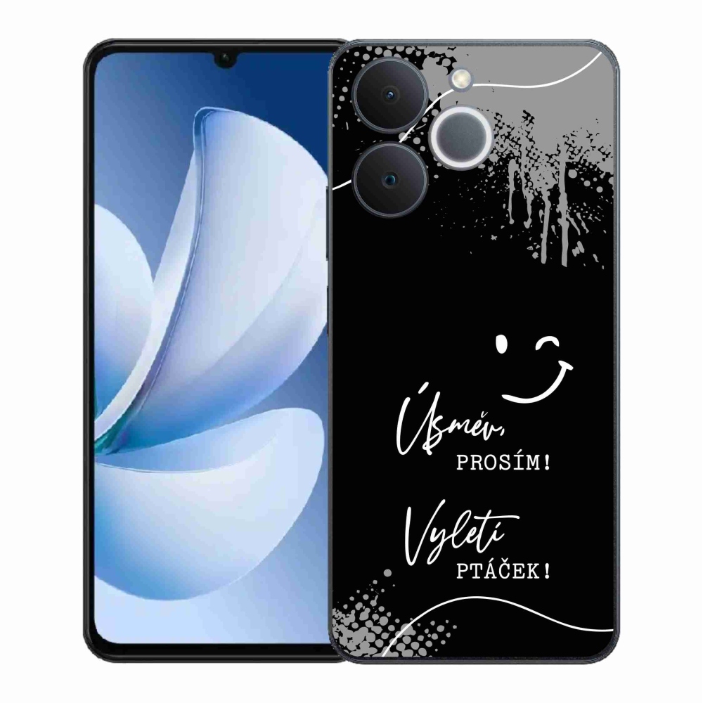 Gél borító mmCase a Realme Note 70T készülékhez - vicces szöveg 4 fekete háttérrel