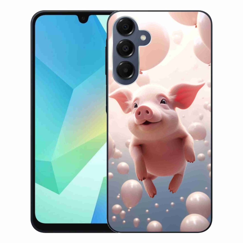 Gél borítás mmCase Samsung Galaxy A16 4G/5G - malacka lufikkal Samsung Galaxy A16 4G/5G-hez